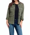 1822 Denim Utliity Jacket In Army Green In Multi