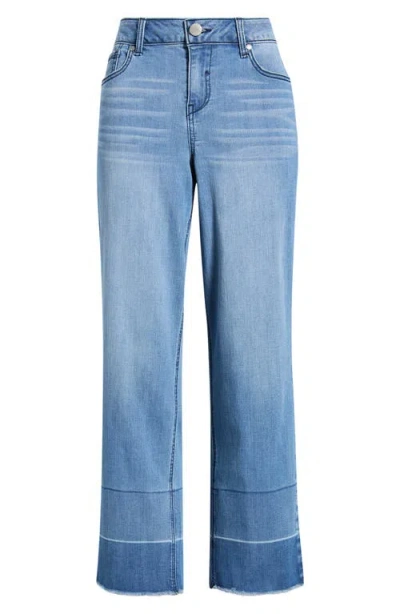 1822 Denim Tomboy Raw Hem Straight Leg Jeans In Blue