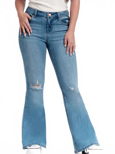 1822 Denim Vintage Midrise Flare Jeans - Petite In Paisley In Blue