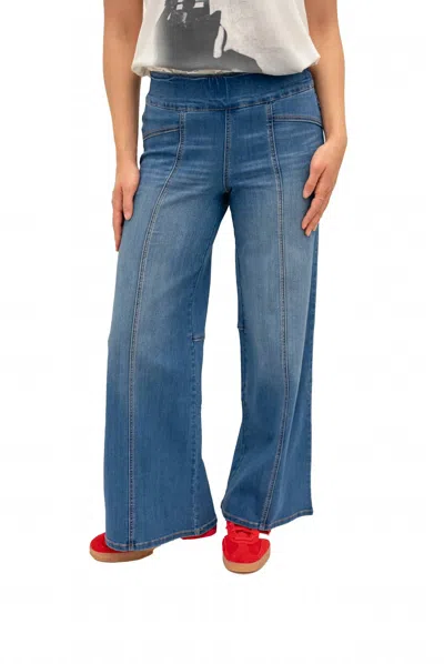 1822 Denim Women's Wide Leg Classic Jeans In Brooks In Blue