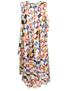 Balenciaga Layered Ruffled Printed Silk-satin Jacquard Dress In Multicolor