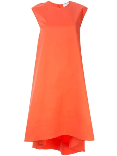 Ck Calvin Klein Twill Sleeveless Dress In Orange