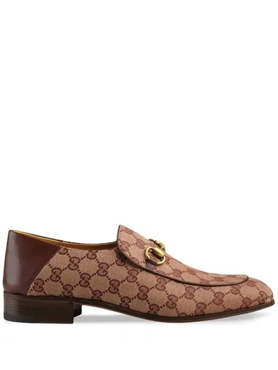 Gucci Men's Mister Gg Canvas Fold-down Loafers In 9871 Red