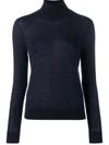 N•peal Mélange Cashmere Turtleneck Sweater In Navy