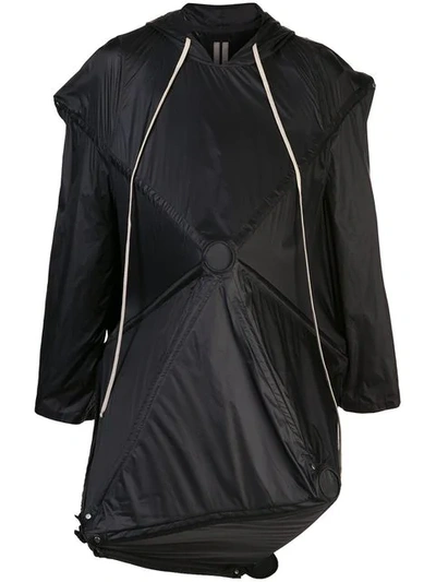 Rick Owens Deconstructed Umbrella Coat - 黑色 In Black