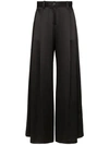 NILI LOTAN NILI LOTAN PLEATED WIDE LEG TROUSERS - 黑色