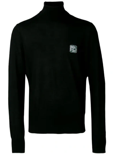 Prada Logo Polo Neck - 黑色 In Black
