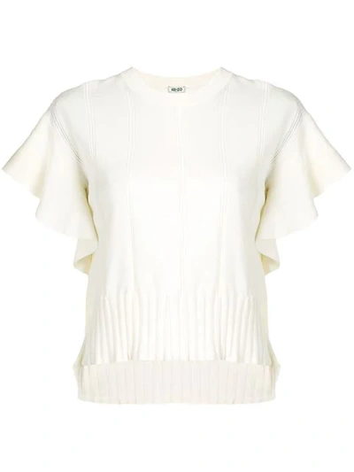 Kenzo Silk & Cotton Top In White
