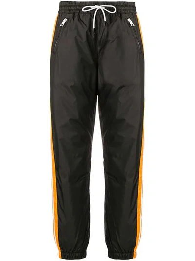 Kenzo Colour Block Nylon Track Trousers W/ Bands In Black