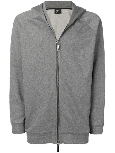 Giuseppe Zanotti Zip Front Hoodie - 灰色 In Grey