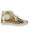 Saint Laurent 20mm Bedford Coated Canvas Hi Sneakers In Oro+nero/blanc Optique