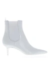 GIANVITO ROSSI ANKLE BOOTS IN WHITE LEATHER,10854720