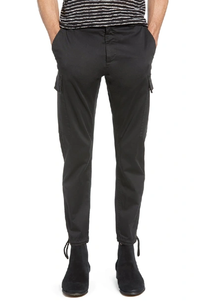 John Varvatos Tonal Dotted Stripe Slim Fit Suit Pants In Black
