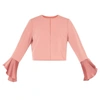 PAISIE Cropped Jacket With Flared Sleeves In Blush