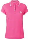 MONCLER STRIPE TRIM POLO SHIRT