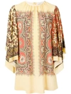 ETRO GATHERED SCARF PRINT SHIFT DRESS