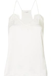 Cami Nyc The Racer Lace-trimmed Silk-charmeuse Camisole In White