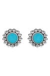 Lagos Sterling Silver Maya Blue Ceramic Stud Earrings