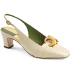 GUCCI USAGI SQUARE TOE SLINGBACK PUMP,572232C9D00