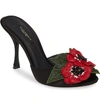 DOLCE & GABBANA FLORAL APPLIQUE SANDAL,CR0812AK999