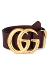 GUCCI GG LIZARD BUCKLE LEATHER BELT,563696AP00G