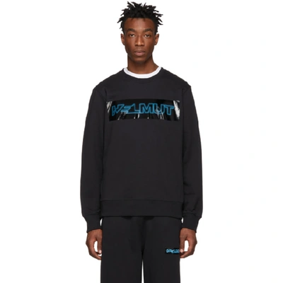 Helmut Lang Pigeon Logo-print Loopback Cotton-jersey Sweatshirt In Black