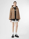 Burberry Everton Vintage Check Hooded Jacket In Antique Yellow