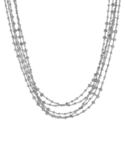 Arunashi Silver South Sea Pearl Wrap Necklace In Whtgold