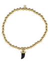 SYDNEY EVAN Small Pave Onyx Horn Charm Bracelet