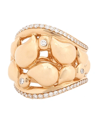 Tamara Comolli Medium Diamond Paveline Lace Ring In Rosegold