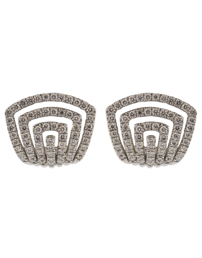 Dana Rebecca Designs Diamond Pave Huggie Earrings In Whitegold