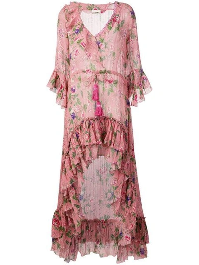 Anjuna Ruffle Detail Wrap Dress - 粉色 In Pink