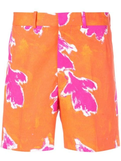 Prabal Gurung Floral Tailored Shorts - 橘色 In Orange
