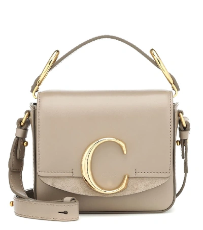 Chloé C Mini Leather Shoulder Bag In Grey | ModeSens