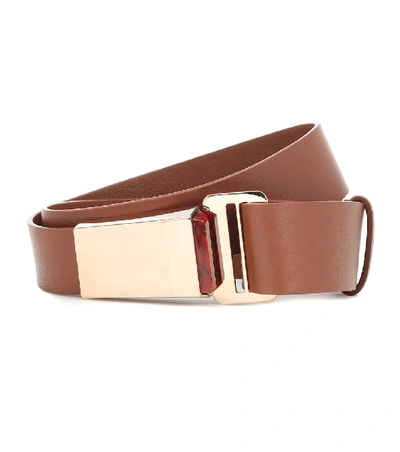 Gabriela Hearst Car-buckle Leather Belt In Brown