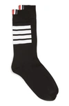 Thom Browne Athletic Mid Calf Socks In Black