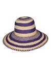 FORTE FORTE STRIPE STRAW HAT,10855477