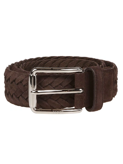 Tod's 3.5cm Woven Suede Belt In Brown