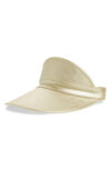 BRIXTON MONROE FAUX LEATHER VISOR - IVORY,00714 GOLD