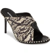 Alexander Wang Lily Snake-skin & Leather Twist Stiletto Backless Sandals In Snakeprint