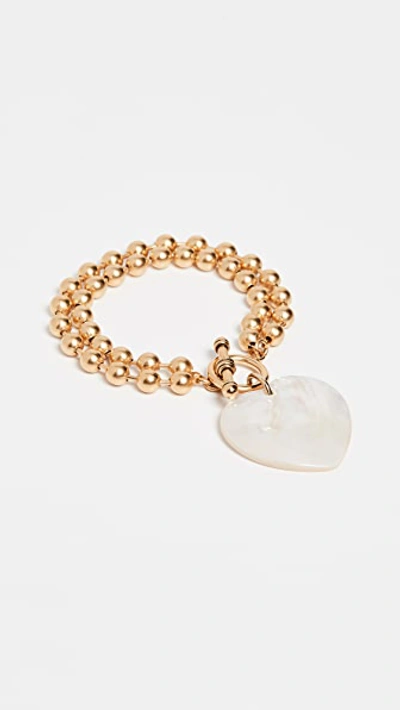 Brinker & Eliza Heart On Your Sleeve 24k Goldplated Mother-of-pearl Bracelet