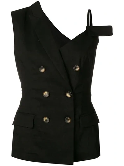Pinko Deconstructed Waistcoat In Black