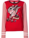 PINKO FLYING PIG KNITTED SWEATER