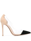 Gianvito Rossi Plexi Contrasting-toe Pumps In Black