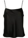 Alice And Olivia Harmon Drapey Camisole In Charcoal