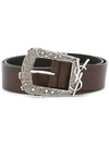 SAINT LAURENT DECORATIVE BUCKLE LOGO BELT