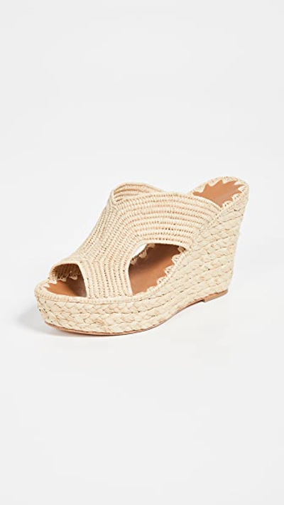 Carrie Forbes Lina Wedge Mules Natural