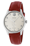 GUCCI G-TIMELESS LEATHER STRAP WATCH, 40MM,YA126346