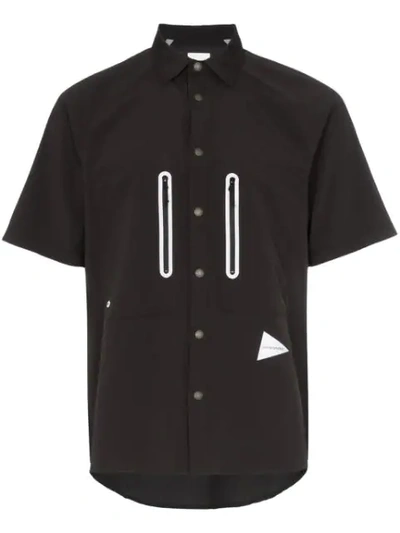 And Wander Zip Pocket Technical Shirt In Black