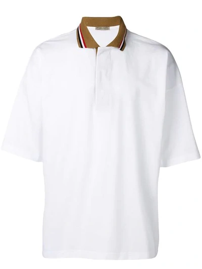 Bottega Veneta Striped-collar Polo Shirt - 白色 In White